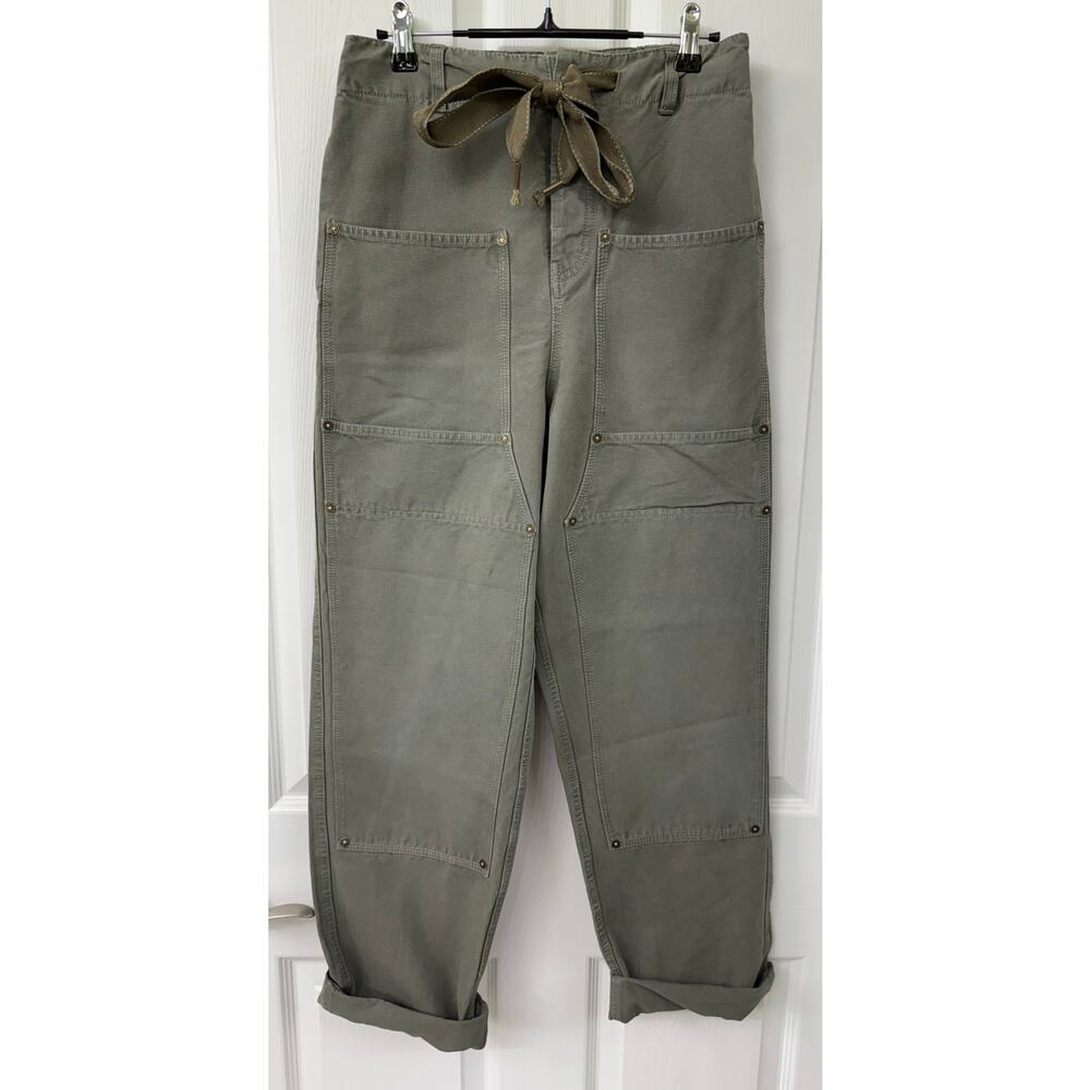 Free People We The Free XS Hayden army high waist green cargo utility pants NWOT - Picture 2 of 9